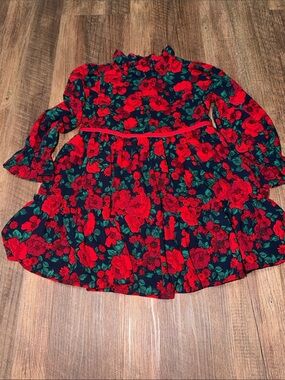THE HOLIDAY FRILLS DRESS - Janie and Jack in Dark Marine Rose. Size 2t